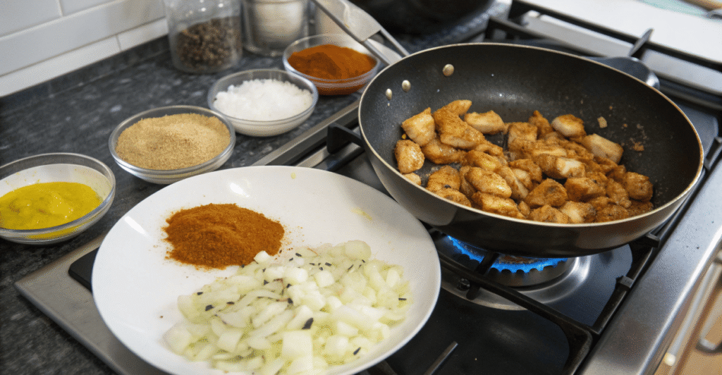 Strogonoff com Leite de Coco e Curry passo a passo (1)